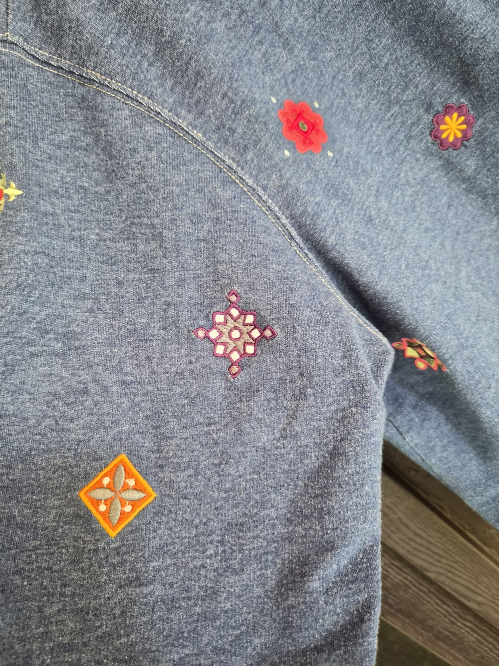 Bechamel Embroidered Button-Front Sweater Jacket - Picture 3 of 5